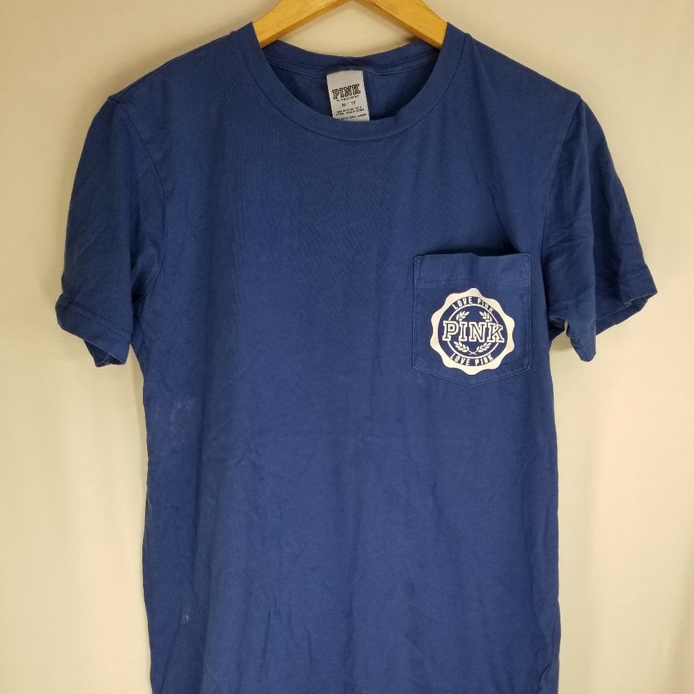 PINK VICTORIA SECRET TEE BLUE